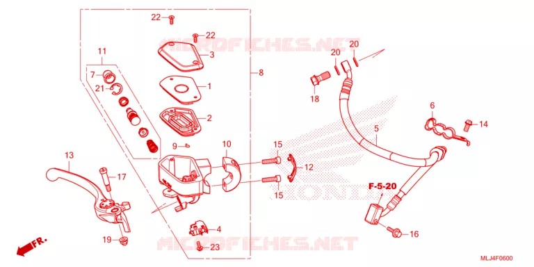 MAITRE CYLINDRE DE FREIN AVANT Honda MOTO 1300 VT 2023  VT1300CXAP