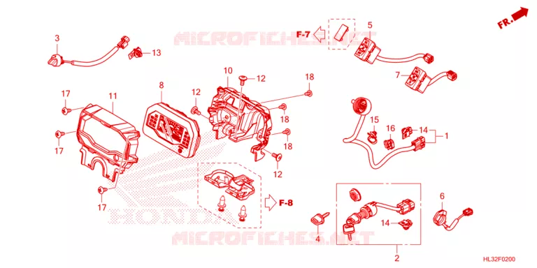 COMPTEUR - CONTACTEUR A CLES Honda ATV 700 PIONEER 2023  SXS700M2DP