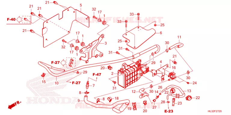 SYSTÈME DE RECYCLAGE DES GAZ Honda ATV 700 PIONEER 2023  SXS700M2DP
