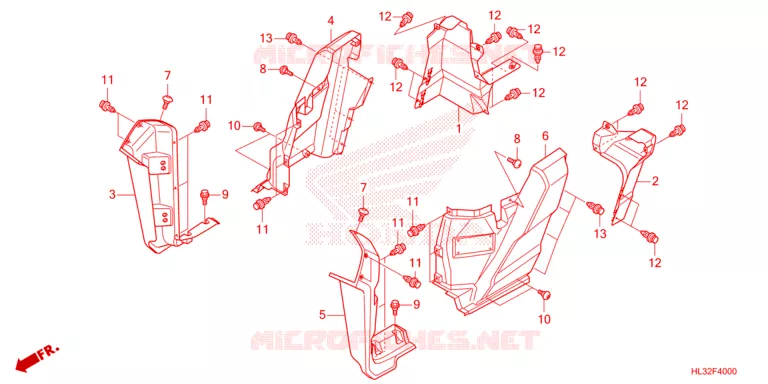COUVERCLES LATERAUX Honda ATV 700 PIONEER 2023  SXS700M2DP