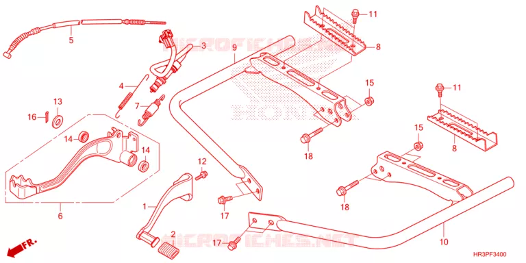 PEDALE - REPOSE PIED Honda ATV 420 FOURTRAX 2023  TRX420FM1P