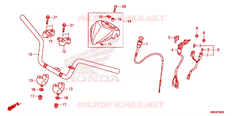 GUIDON Honda ATV 250 FOURTRAX 2023  TRX250X1P