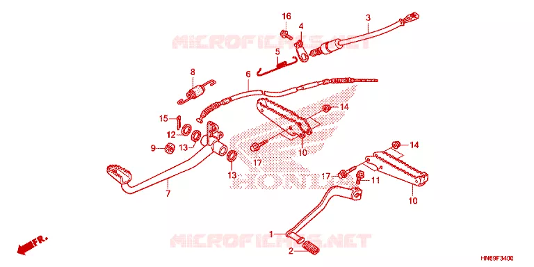PEDALE - REPOSE PIED Honda ATV 250 FOURTRAX 2023  TRX250X1P