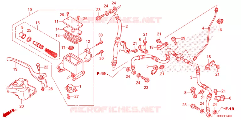 MAITRE CYLINDRE DE FREIN AVANT Honda ATV 420 FOURTRAX 2023  TRX420FM2P