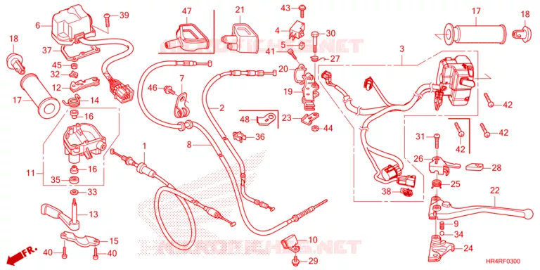 LEVIER DE GUIDON - CABLE - COMMODO Honda ATV 520 FOURTRAX 2024  TRX520FE2R