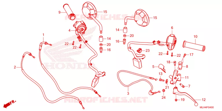LEVIER DE GUIDON - CABLE - COMMODO Honda MOTO 500 REBEL 2023  CMX500AP
