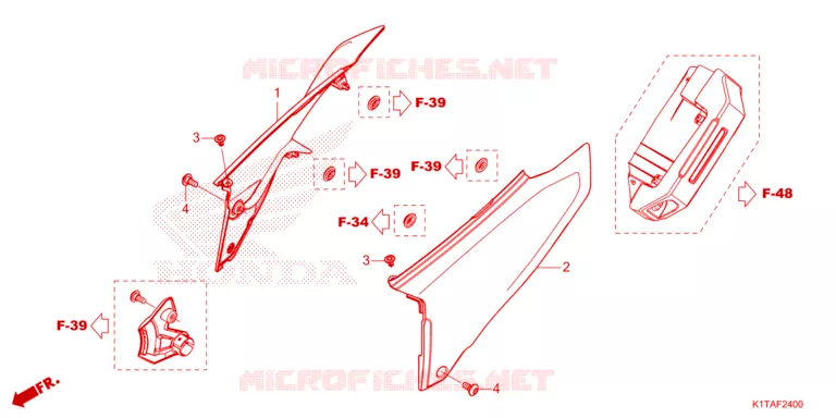 COUVERCLES LATERAUX Honda MOTO 300 CRF 2024  CRF300LAP