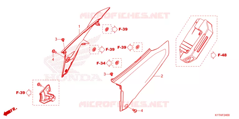 COUVERCLES LATERAUX Honda MOTO 300 CRF 2023  CRF300LRAP