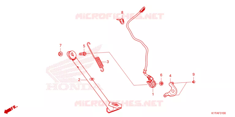 BEQUILLE LATERALE Honda MOTO 300 CRF 2023  CRF300LRP