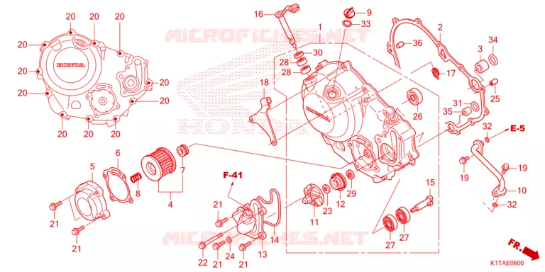 CARTER MOTEUR DROIT Honda MOTO 300 CRF 2023  CRF300LRP