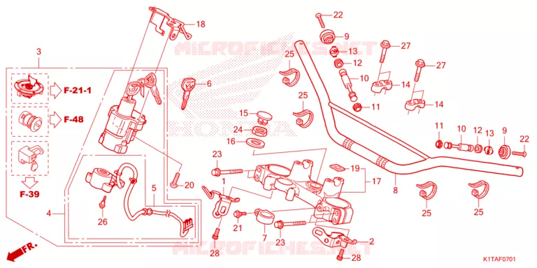GUIDON - TE DE FOURCHE Honda MOTO 300 CRF 2024  CRF300LRP