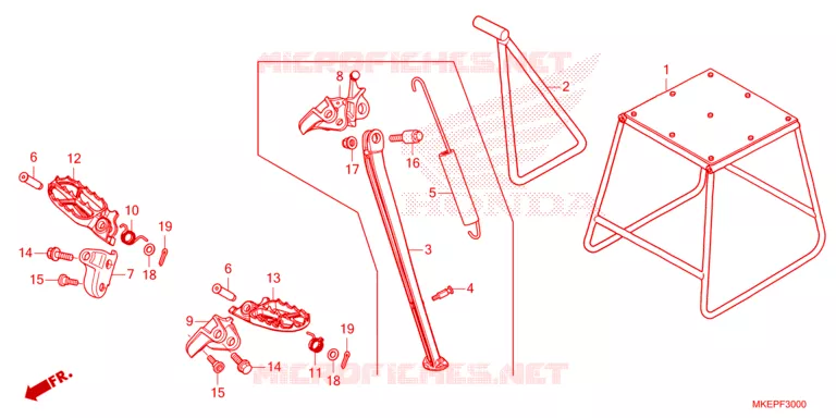 REPOSE PIED - BEQUILLE Honda MOTO 450 CRF 2024  CRF450RXR