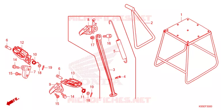 REPOSE PIED - BEQUILLE Honda MOTO 250 CRF 2024  CRF250RR