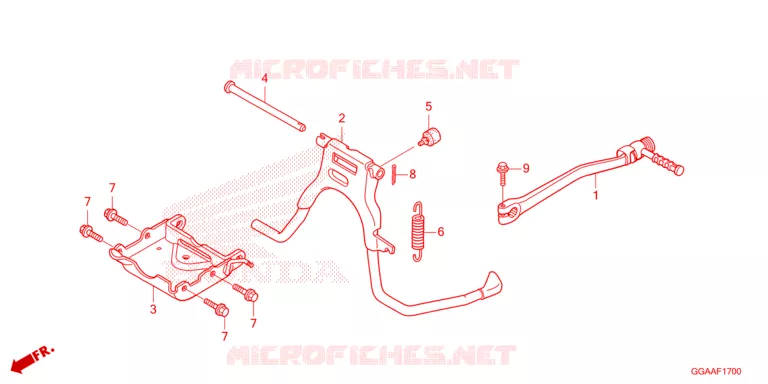 BEQUILLE CENTRALE - PEDALE DE FREIN Honda SCOOTER 50 RUCKUS 2024  NPS50R