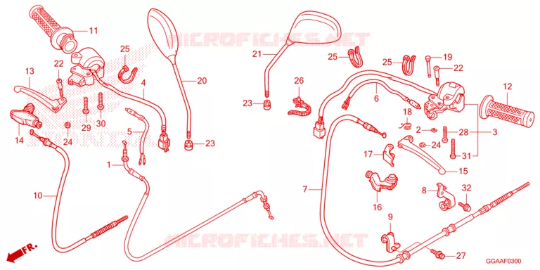 LEVIER DE GUIDON - CABLE - COMMODO Honda SCOOTER 50 RUCKUS 2024  NPS50R