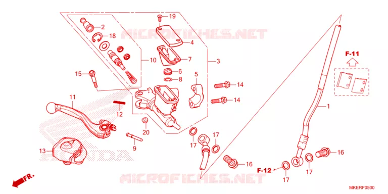 MAITRE CYLINDRE DE FREIN AVANT Honda MOTO 450 CRF 2024  CRF450RXR