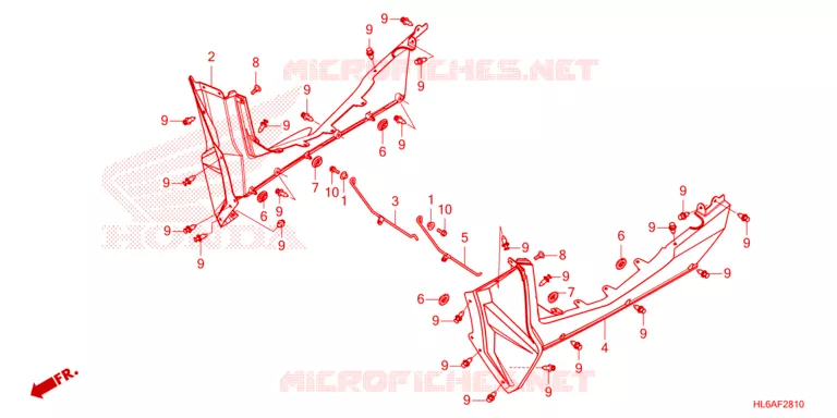 COUVERCLES LATERAUX Honda ATV 1000 TALON 2023  SXS1000S2RP
