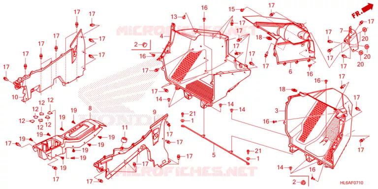 COUVERCLE SOL Honda ATV 1000 TALON 2023  SXS1000S2XP_FL