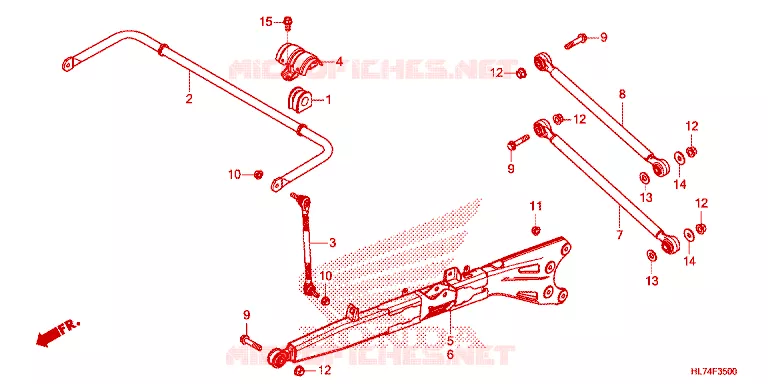 TRIANGLES - BARRE ANTI ROULIS Honda ATV 1000 TALON 2023  SXS1000S4XP