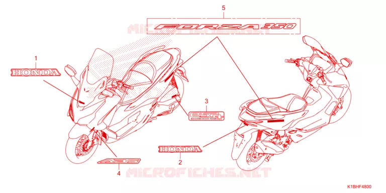 AUTOCOLLANTS Honda SCOOTER 350 FORZA 2023  NSS350AP_2TH