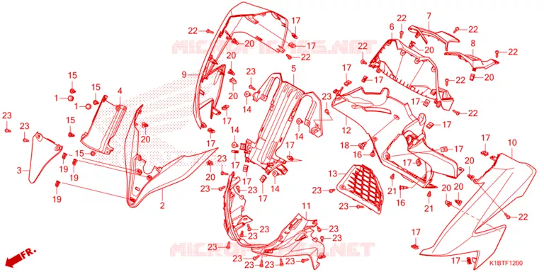 CARENAGE AVANT Honda SCOOTER 350 FORZA 2021  NSS350AM