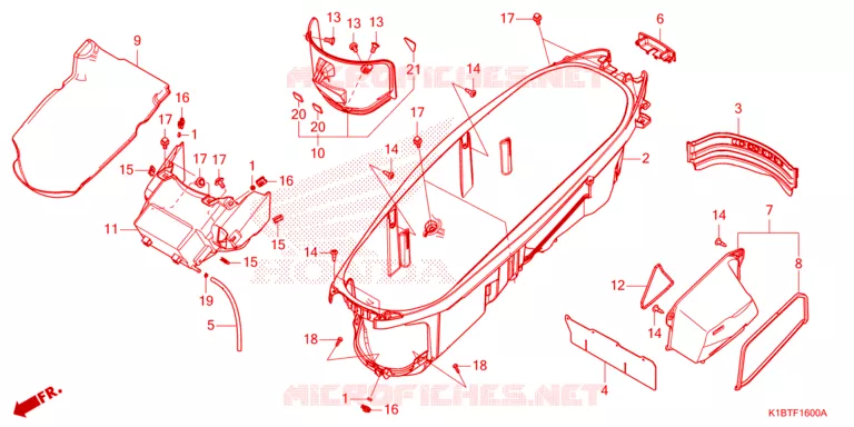 COFFRE Honda SCOOTER 350 FORZA 2021  NSS350AM