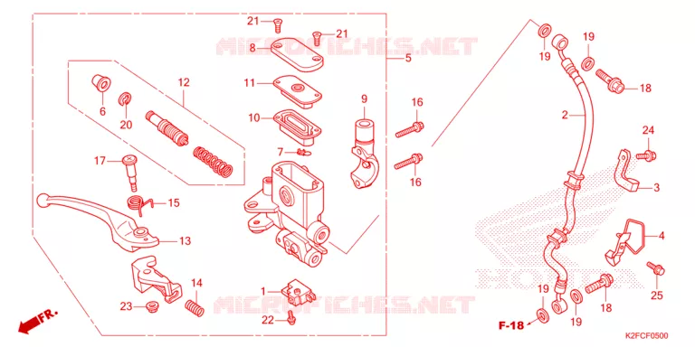 MAITRE CYLINDRE DE FREIN AVANT Honda SCOOTER 110 SCOOPY 2022  ACF110CBTN_2CA