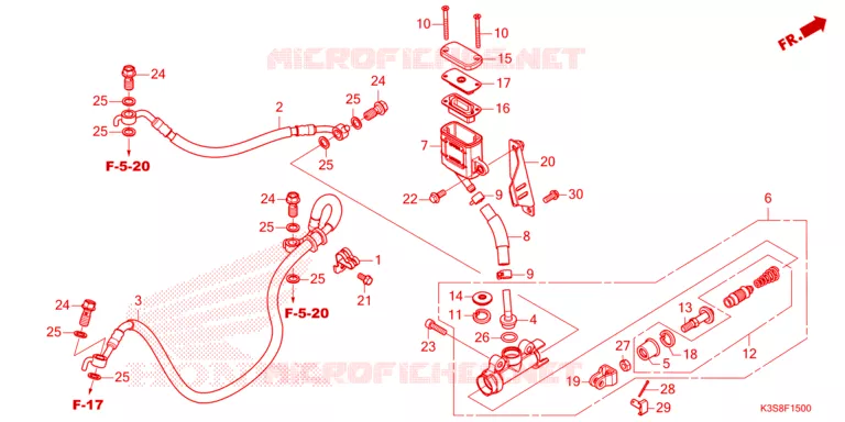 MAITRE CYLINDRE DE FREIN ARRIERE Honda MOTO 300 CL 2023  CL300AP