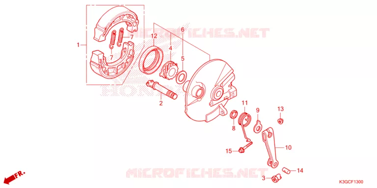 FLASQUE - MACHOIRES DE FREIN AVANT Honda MOTO 125 DREAM 2023  AND125MDP