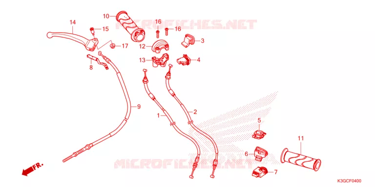 LEVIER DE GUIDON - CABLE - COMMODO Honda MOTO 125 DREAM 2023  AND125MDP