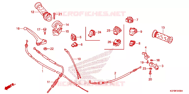 LEVIER DE GUIDON - CABLE - COMMODO Honda MOTO 125 DREAM 2021  AND125MDM
