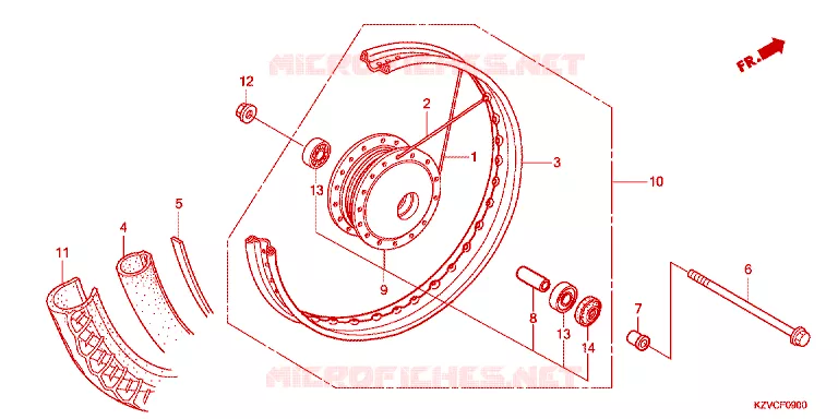 ROUE AVANT Honda MOTO 110 DREAM 2011  NBC110C