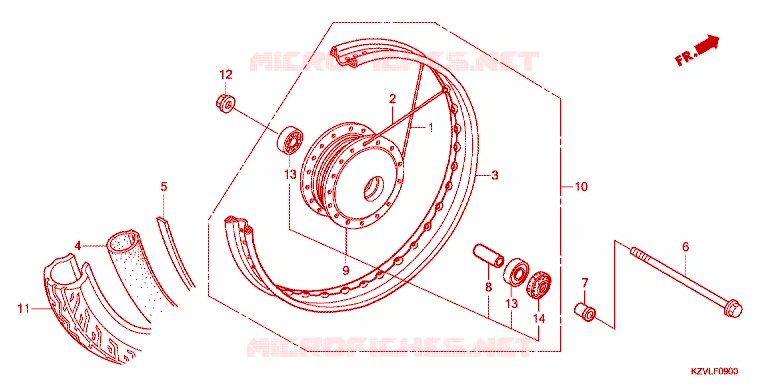 ROUE AVANT Honda MOTO 110 DREAM 2012  NBC110MDFC