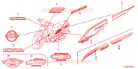 AUTOCOLLANTS pour Honda SUPER CUB 110 DREAM PGMFI, Kick start de 2011
