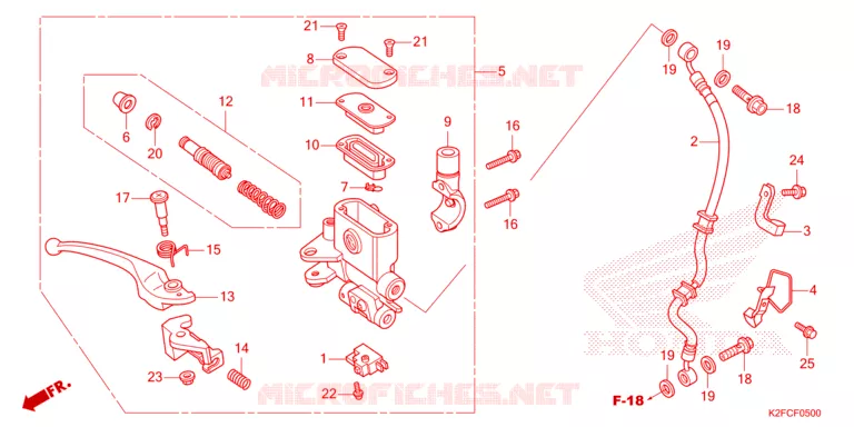 MAITRE CYLINDRE DE FREIN AVANT Honda SCOOTER 110 SCOOPY 2021  ACF110CBTM