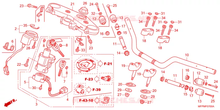 GUIDON - TE DE FOURCHE Honda MOTO 1300 CB 2023  CB1300ADP