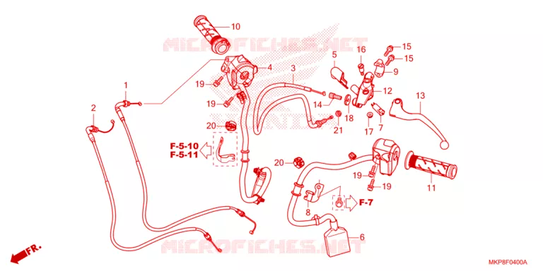 LEVIER DE GUIDON - CABLE - COMMODO Honda MOTO 500 CB 2021  CB500FAM