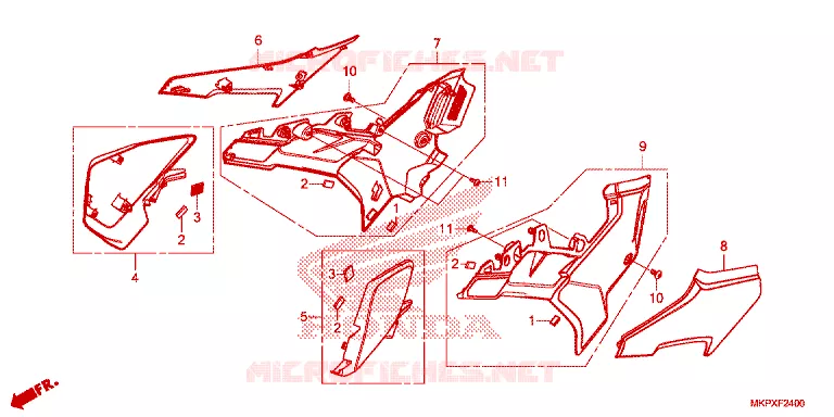 COUVERCLES LATERAUX Honda MOTO 500 CB 2021  CB500XAM