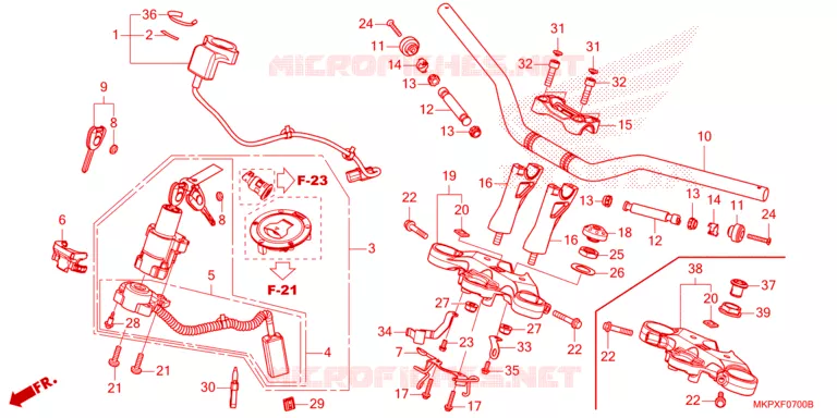 GUIDON - TE DE FOURCHE Honda MOTO 500 CB 2021  CB500XAM