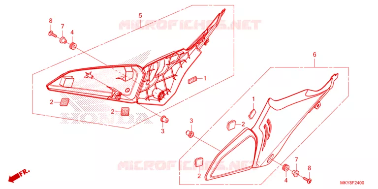 COUVERCLES LATERAUX Honda MOTO 650 CB 2021  CB650RAM
