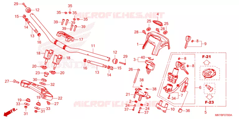 GUIDON - TE DE FOURCHE Honda MOTO 650 CB 2023  CB650RAP