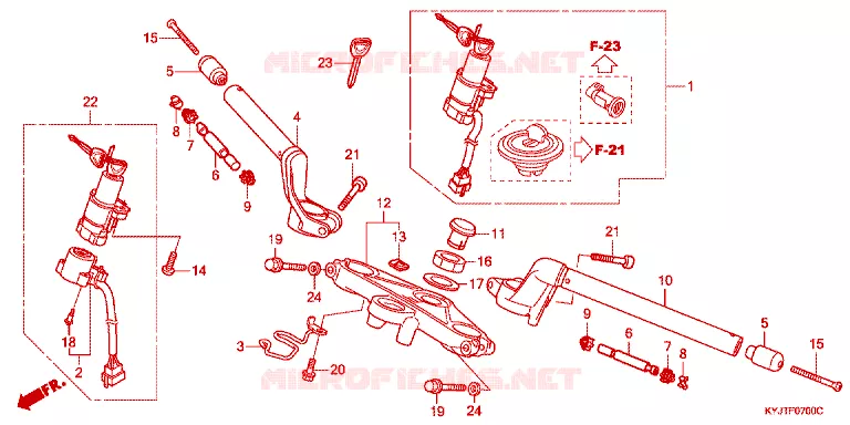 GUIDON - TE DE FOURCHE Honda MOTO 250 CBR 2014  CBR250RAD