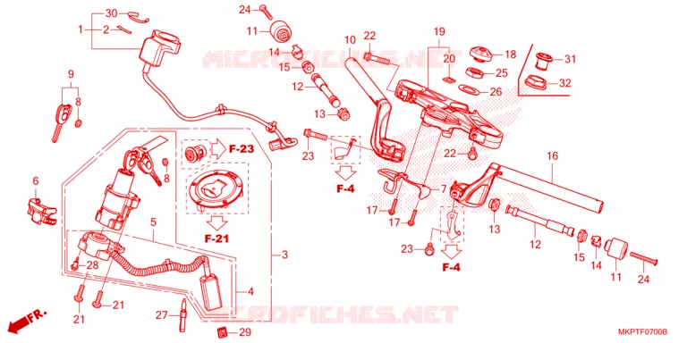 GUIDON - TE DE FOURCHE Honda MOTO 500 CBR 2021  CBR500RAM