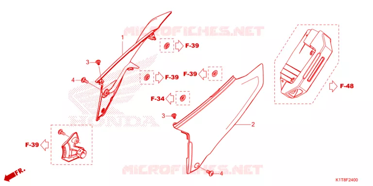 COUVERCLES LATERAUX Honda MOTO 300 CRF 2023  CRF300LDP