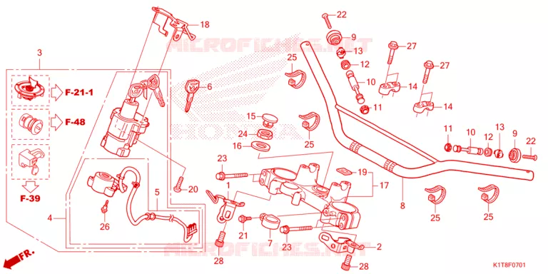 GUIDON - TE DE FOURCHE Honda MOTO 300 CRF 2023  CRF300LRP