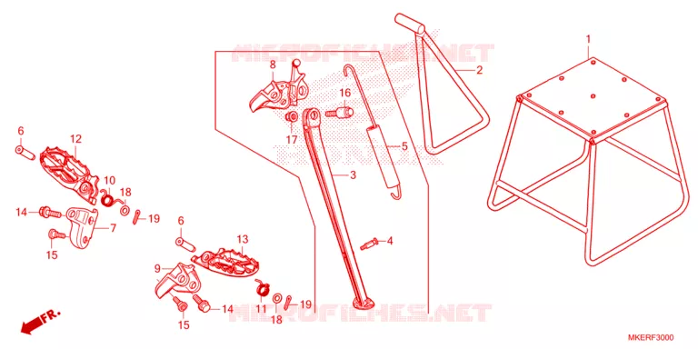 REPOSE PIED - BEQUILLE Honda MOTO 450 CRF 2024  CRF450RXR