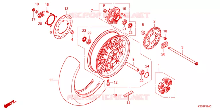 ROUE ARRIERE Honda MOTO 250 CL 2023  CL250AP