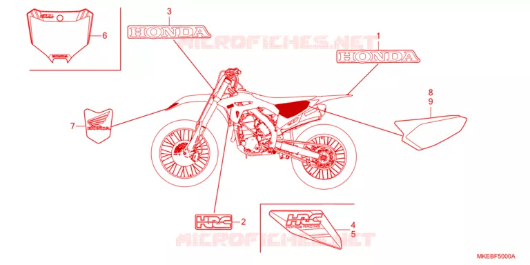 AUTOCOLLANTS Honda MOTO 450 CRF 2023  CRF450RXP