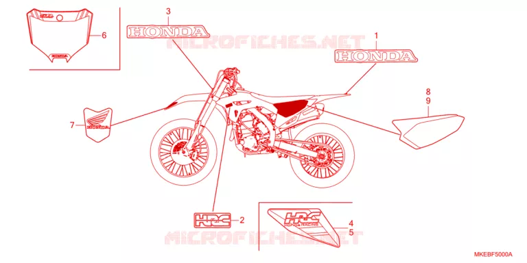 AUTOCOLLANTS Honda MOTO 450 CRF 2023  CRF450RP
