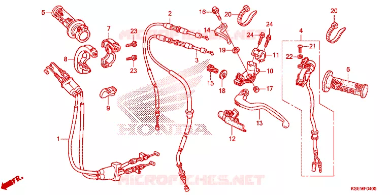 LEVIER DE GUIDON - CABLE - COMMODO Honda MOTO 150 CRF 2024  CRF150RBR
